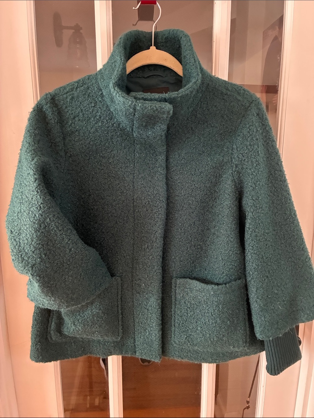 Weatherproof Teal Bouclé Teddy Jacket Size Small